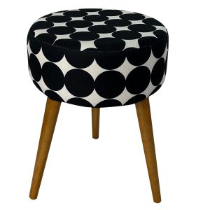 BANQUETA REDONDA BOLAS PRETAS