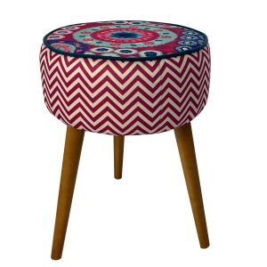 BANQUETA REDONDA CARMIN